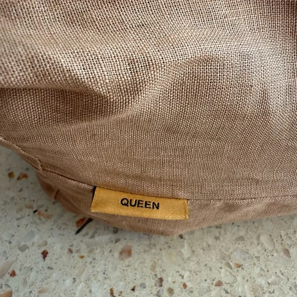 Quince European Linen Sheet Set (with flat sheet) Queen Desert Sunset. NWOT - Picture 4 of 7